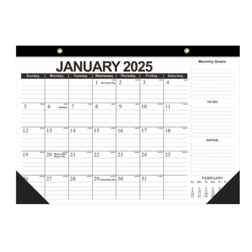 Μηνιαίο Ημερολόγιο Γραφείου 2025 21,75x17 ίντσες 1