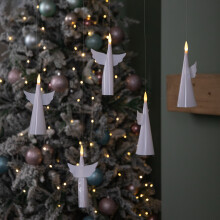Set of 5 16cm Battery Operated Floating Christmas Angel Candles with Warm White LEDs