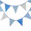 Bandeirola triangular de algodão azul 360cm 5