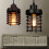 Sort Jern Retro Pendellampe – Loftmontering 2
