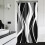 Cortina de chuveiro listrada em preto e branco, 91 x 183 cm (36 x 72 polegadas) 2