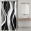 Cortina de chuveiro listrada em preto e branco, 91 x 183 cm (36 x 72 polegadas) 4
