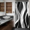Cortina de chuveiro listrada em preto e branco, 91 x 183 cm (36 x 72 polegadas) 5