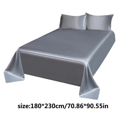 Ice Silk Bed Sheet Set Soft Breathable 3-Piece 2