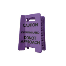 Humorous Hair Barrettes With Caution Overstimulated-Purple S