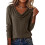 Womens Pile Neck Sweater Soft Knit Long Sleeve Pullover-Khaki M 1