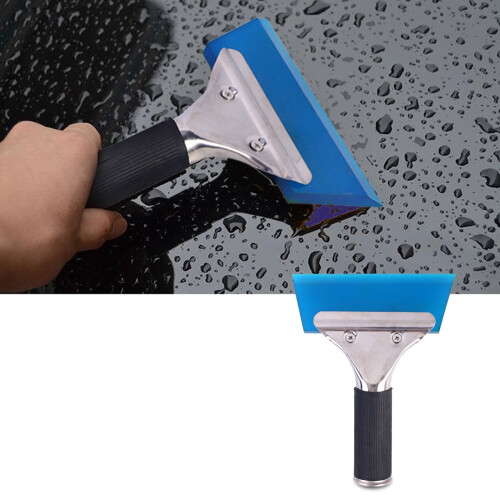 Blue Stainless Steel Window Squeegee with Non-Slip Handle 2