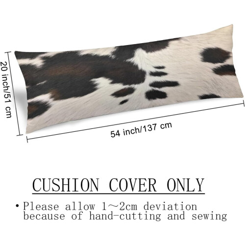 Capa de almofada de corpo com estampa de vaca, 50,8 x 137 cm (20 x 54 polegadas) 2