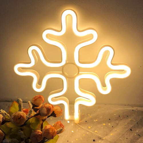 LED-Neon-Leuchtschild „Schneeflocke“ – USB- oder Batteriebetrieb 2