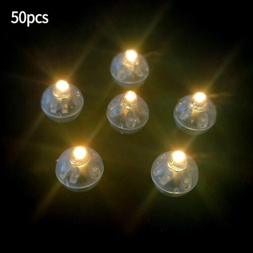 Baloane LED rotunde mini, alb cald, 50 buc. 1