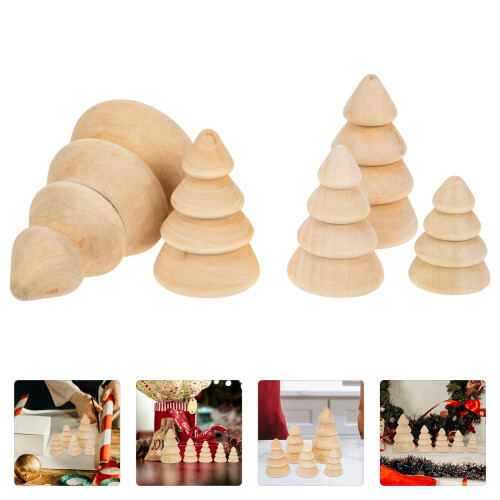Houten kerstboomversieringenset 2