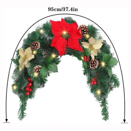 Christmas Mailbox Wreath 37.4 Inch with Berries Greenery 2