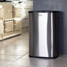 CHARLES BENTLEY Kitchen Bin, 55 Litre, Touch Sensitive, Kitchen Bin, Stainless Steel, Rubbish Bin, Waste Bin, Slim Kitchen Bin, Touch Bin, Removable