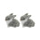 Realistic Rabbit Figurines Plush Rabbit Statue Ornament-Gray 1