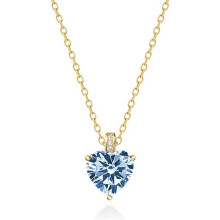 (【March】Light Blue Diamond, Rose gold) Classic Elegant Women's New S925 Sterling Silver Heart Necklace, 12 Birthstone Pendant Choker