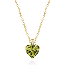 (【August】Light Green Diamond, Rose gold) Classic Elegant Women's New S925 Sterling Silver Heart Necklace, 12 Birthstone Pendant Choker