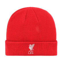 (One Size, Red/White) Liverpool FC Unisex Adult Team Ribbed Beanie