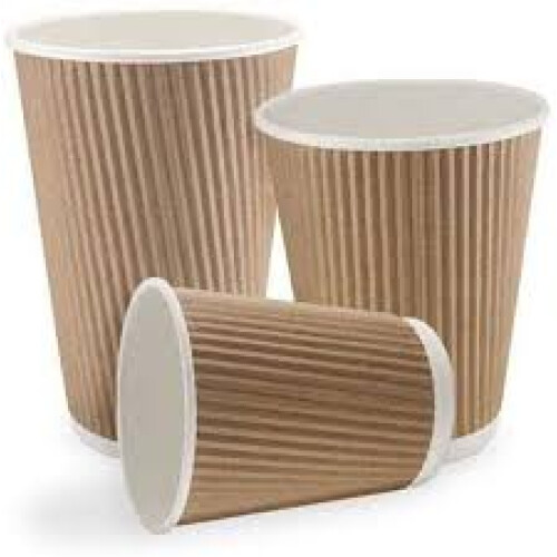12oz Triple Wall Ripple Takeaway 200pcs Beige Cups