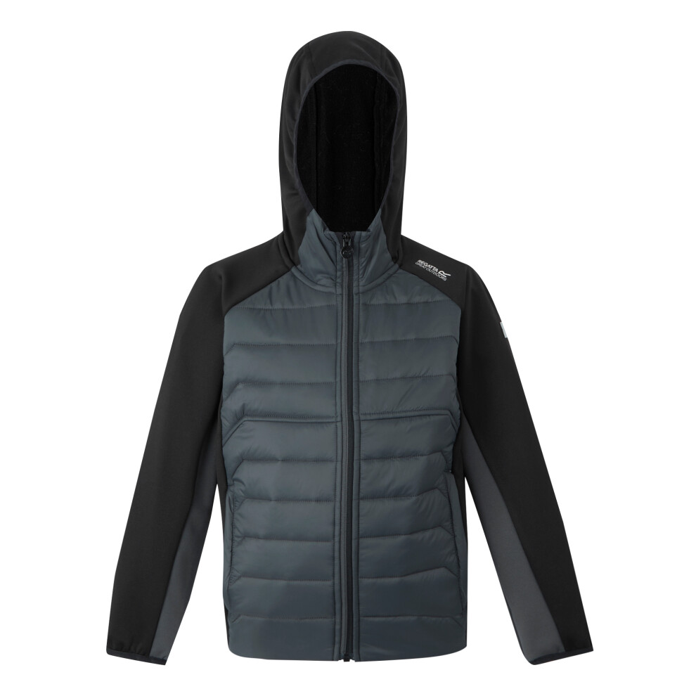 Regatta (5-6 Years, Black/Seal Grey) Childrens/Kids Kielder Ix Hybrid Jacket Black,Grey