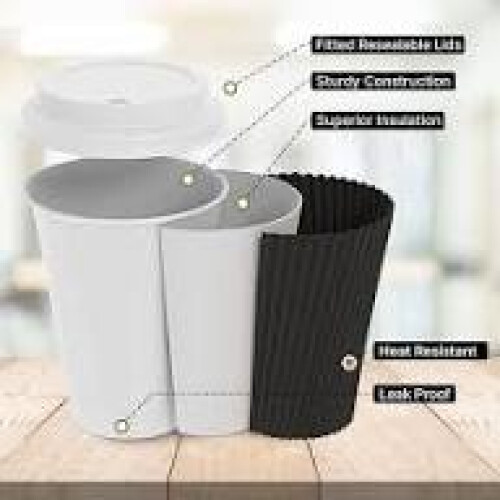 12oz Triple Wall Ripple Takeaway 500pcs Beige Cups 1