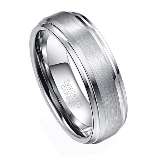 7 mm sølv wolframkarbid herrevielsesring