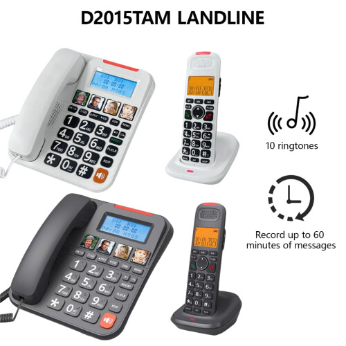 D2015TAM bedrade telefoon met speakerphone, ABS-behuizing 2