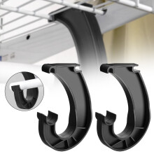 Support de tringle Ă penderie en forme de J, noir, lot de 2