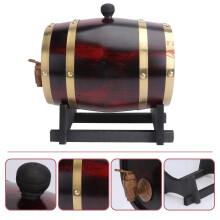 Seau à vin en pin rouge foncé de 3 litres avec robinet