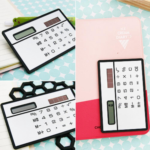 Calculatrice solaire format carte de crédit, poche fine 1