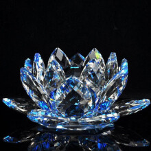 Crystal Lotus Flower Figurine for Home Office & Tabletop