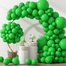 Globos de látex verdes de 5, 10, 12 y 18 pulgadas (129 unidades)