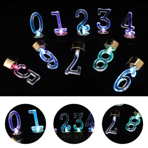 LED-talllys gyldne 0-9 sett 10 stk