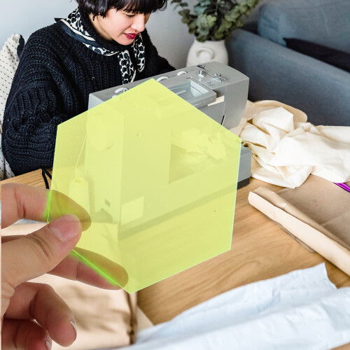Regla hexagonal de acrílico transparente para acolchado, 22 cm. 1