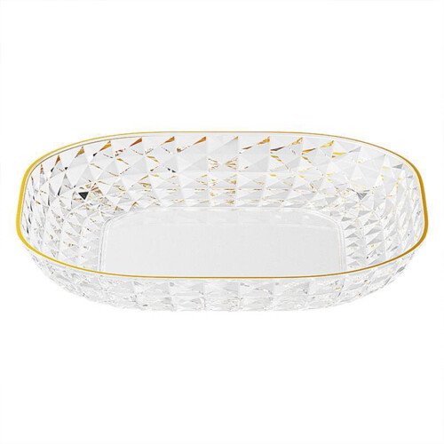 Assiettes à dessert de 14,5 cm avec bordure dorée 2