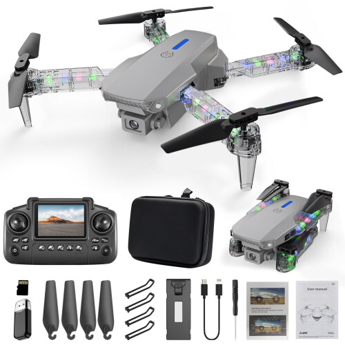 Drone à bras transparent avec télécommande à écran, caméra 1080p 1