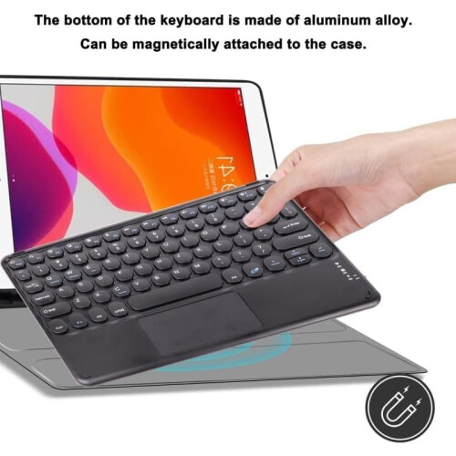 Teclado Bluetooth portátil con panel táctil, recargable, 2