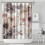 Cortina de chuveiro floral botânica de 183 x 183 cm (72 x 72 polegadas) em poliéster 3