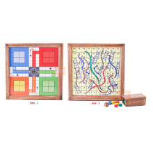 Ortus Handmade Wooden Classic 2 In 1 Magnetic Ludo Snakes And Ladders Set | Travel Board Game For Adults And Kids | Best Birthday Gifts For Kids Size-