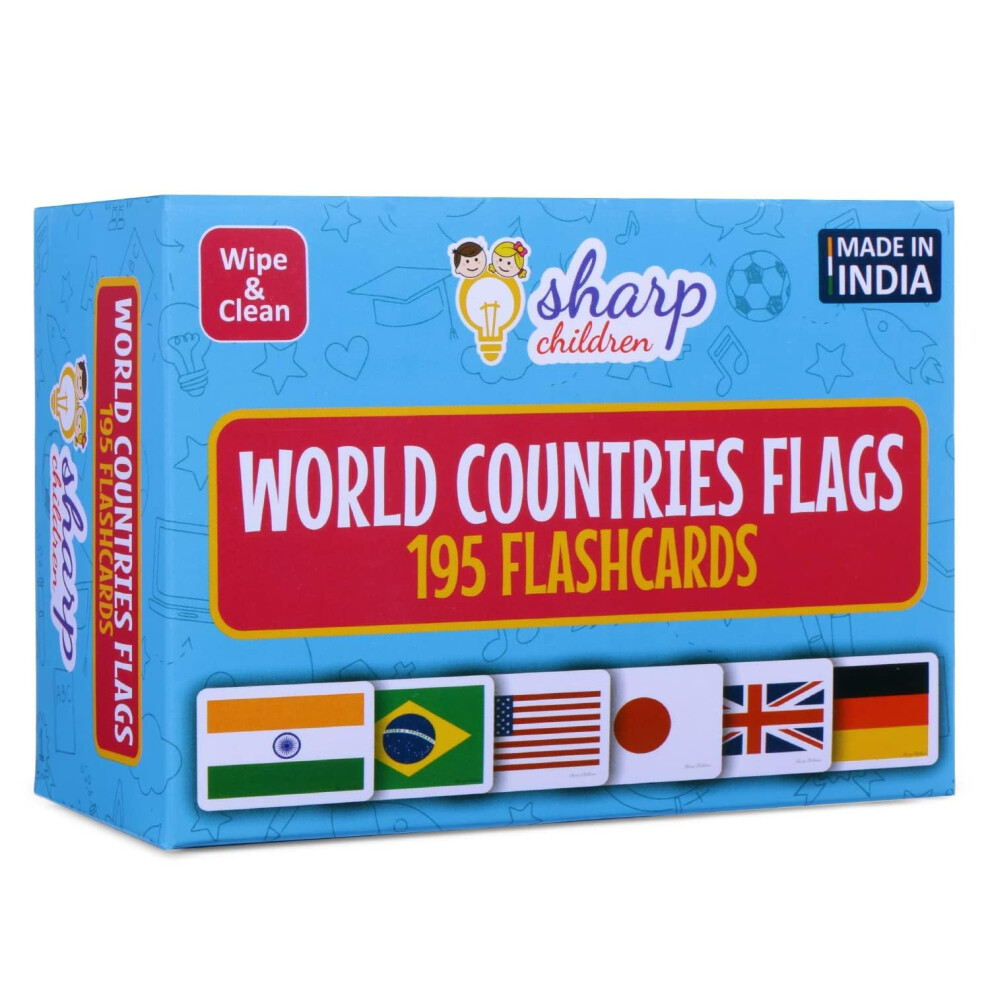 Sharp Children Big Size Language_skills Flags Flash Cards For Kids, Wipe And Clean, Laminated Activity Flash Cards 744109756504