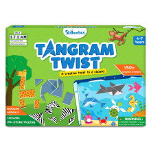 Skillmatics Tangram Puzzles - Animals Stem Games Educational Learning Activity & Toy 150+ Foam Tangram Stickers Brain Teasers Arts & Crafts For