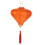 Dråbeformet, flocket stoflanterne, orange, 75x35x35cm 5