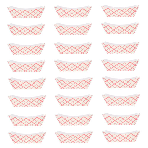 50-pack röda båtformade pappersmatbrickor 2