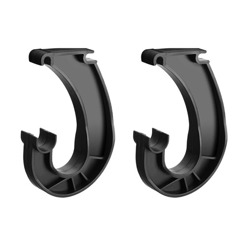 Support de tringle à penderie en forme de J, noir, lot de 2 1