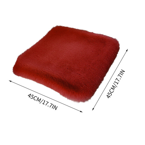 Driver Seat Cushion Winter Plush Warm Thickened 17.7x17.7 2