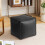 Faux Leather Ottoman Pouf Footstool Unstuffed Cover 4