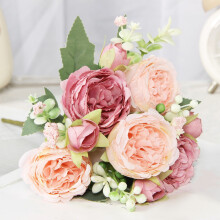 Bouquet Peony Síoda Saorga – Maisiúcháin Bainise 30cm