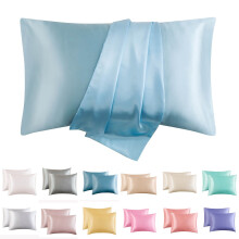 Ensemble de 2 taies d'oreiller PRETXORVE, 51 x 76 cm, imitation soie