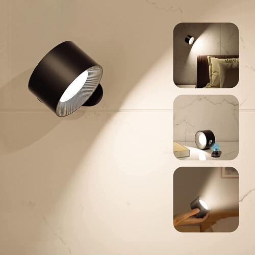 Applique murale magnétique LED rechargeable à luminosité réglable