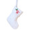 Meias de Natal brancas com iniciais bordadas 1