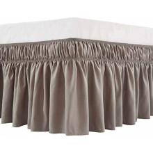 Rundum-Bettrock, taupe, 35,5 cm Fallhöhe, Einzel- und Doppelbett
